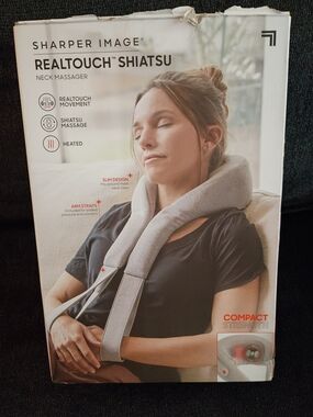 Sharper Image RealTouch Shiatsu Neck Massager - Gray NEW